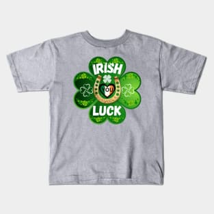 Holiday St. Patrick's Day "Irish you Luck" green clover leaf Kids T-Shirt